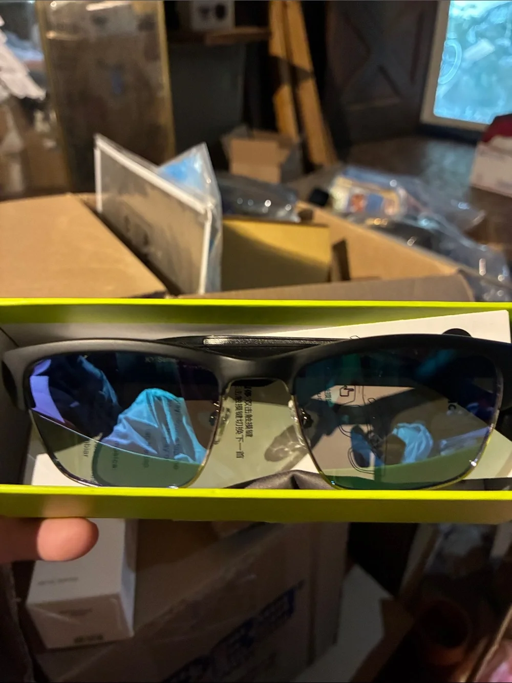 Polarized Blue-Green Lens smart Sunglasses